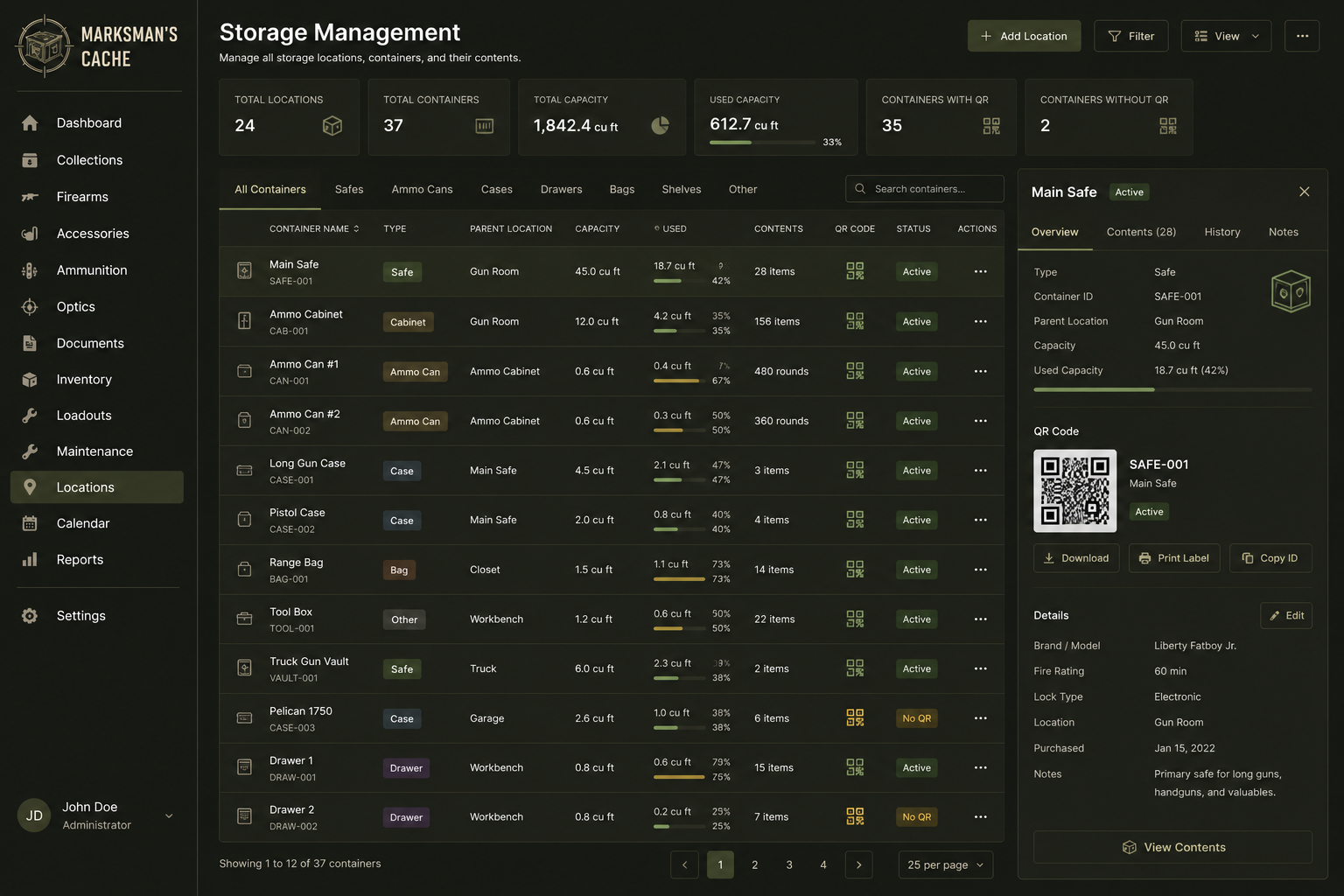 Storage Management & QR Labels